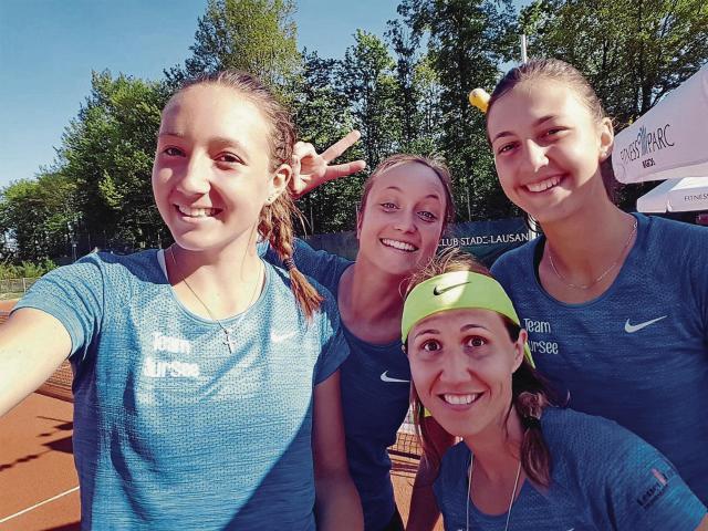 Leonie Küng, Corina Christener, Karin Hechenberger and Kristina Milenkovic